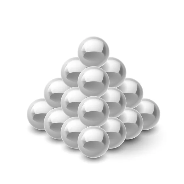 Pyramid of magnetic balls — Stock Vector