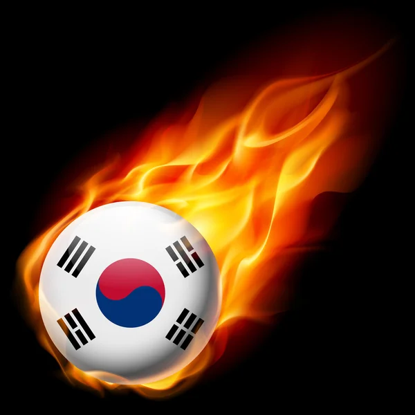 Round glossy icon of south korea — Stock Vector