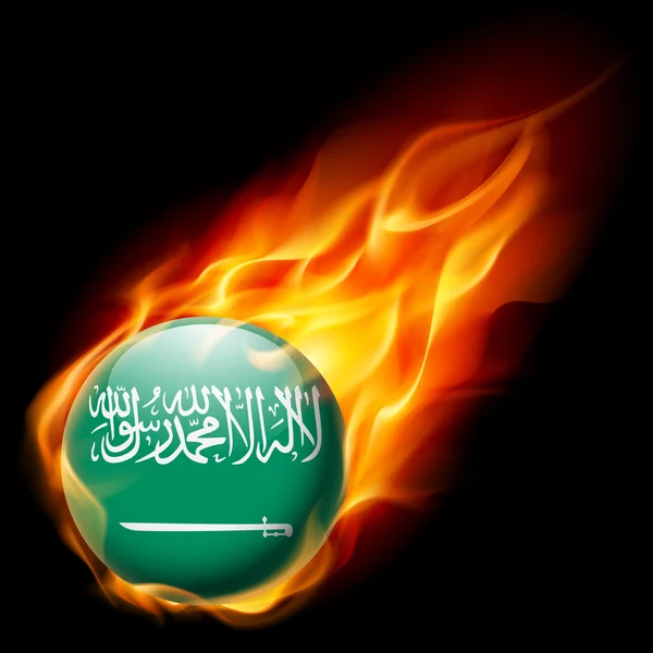 Ronde glanzend pictogram van Saoedi-Arabië — Stockvector