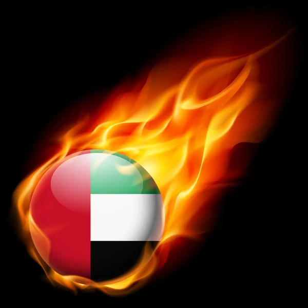 Kulatá lesklá ikona Spojené arabské emiráty — Stockový vektor