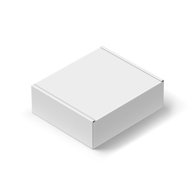 Gerçekçi gölge beyaz karton kutusunu kapatın