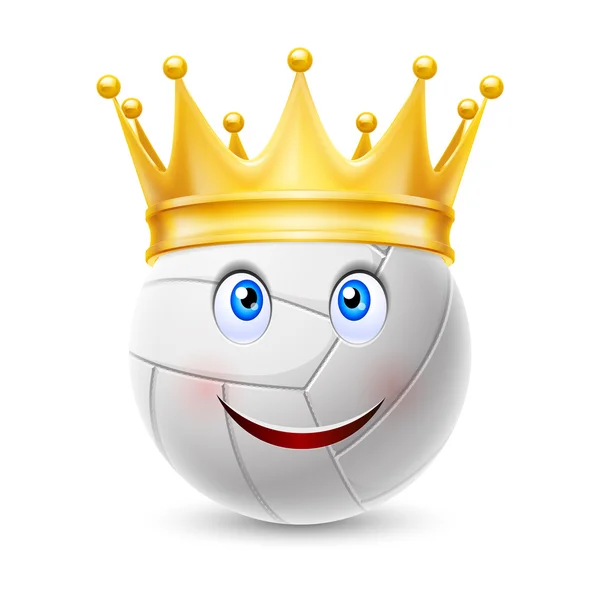 Gold crown på en volleyboll boll — Stock vektor