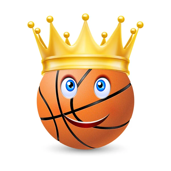 在篮球上的金王冠 bal — 图库矢量图片