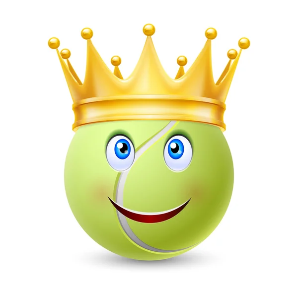 Coroa dourada na bola para tênis — Vetor de Stock