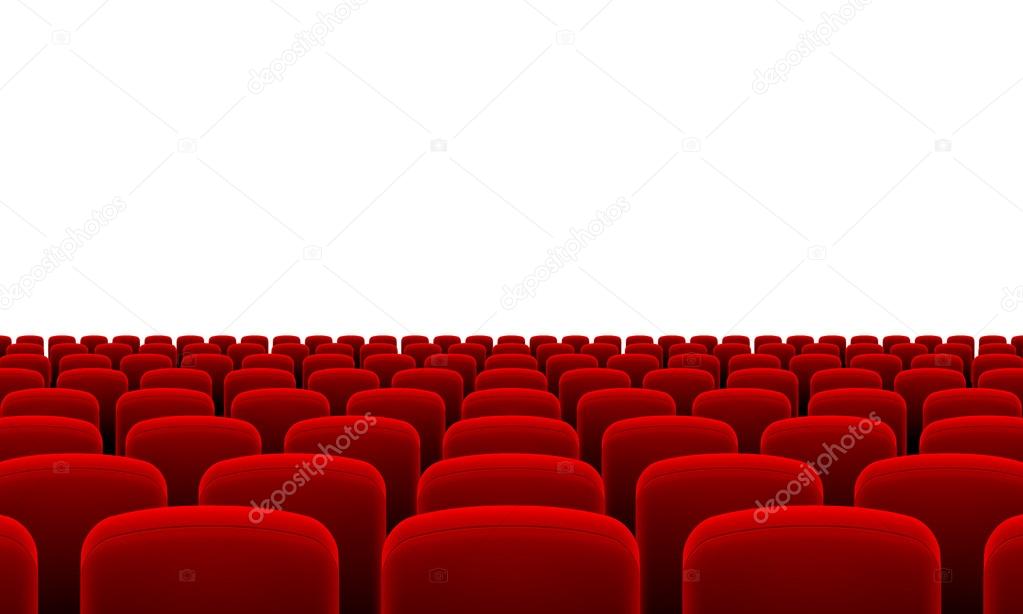 Rows of Cinema or Theater Red Seats