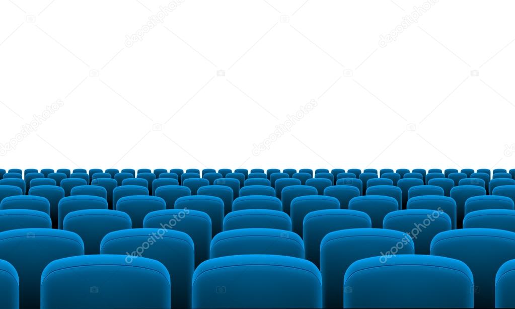 Rows of Cinema or Theater Blue Seats