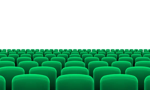 Sitzreihen im Kino oder Theater grüne Sitze — Stockvektor