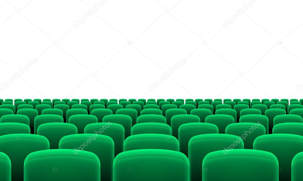 Rows of Cinema or Theater Green Seats