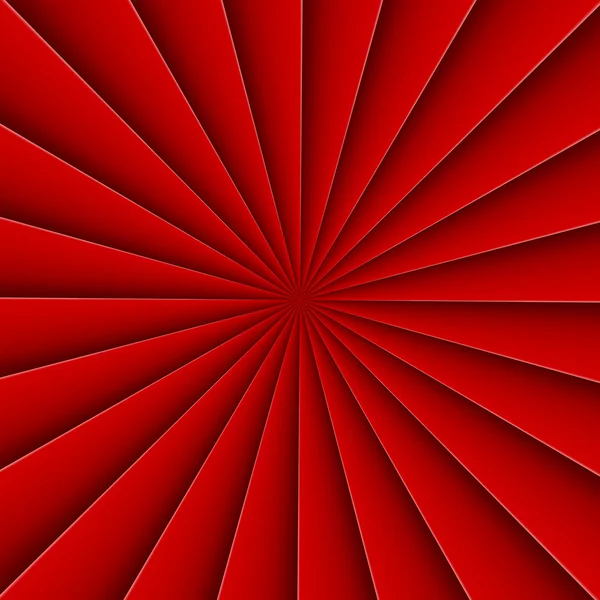 红色背景中抽象形式风扇与折弯线 — 图库矢量图片