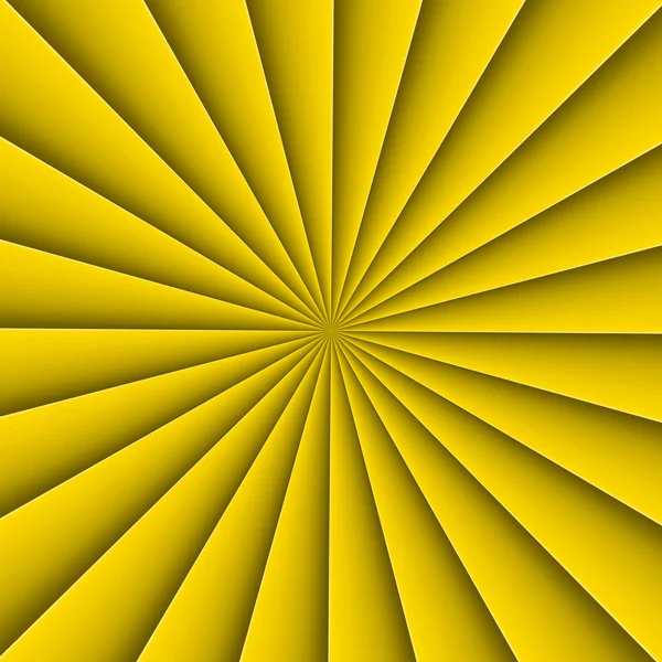 Forme de fond jaune en éventail abstrait avec ligne de flexion — Image vectorielle