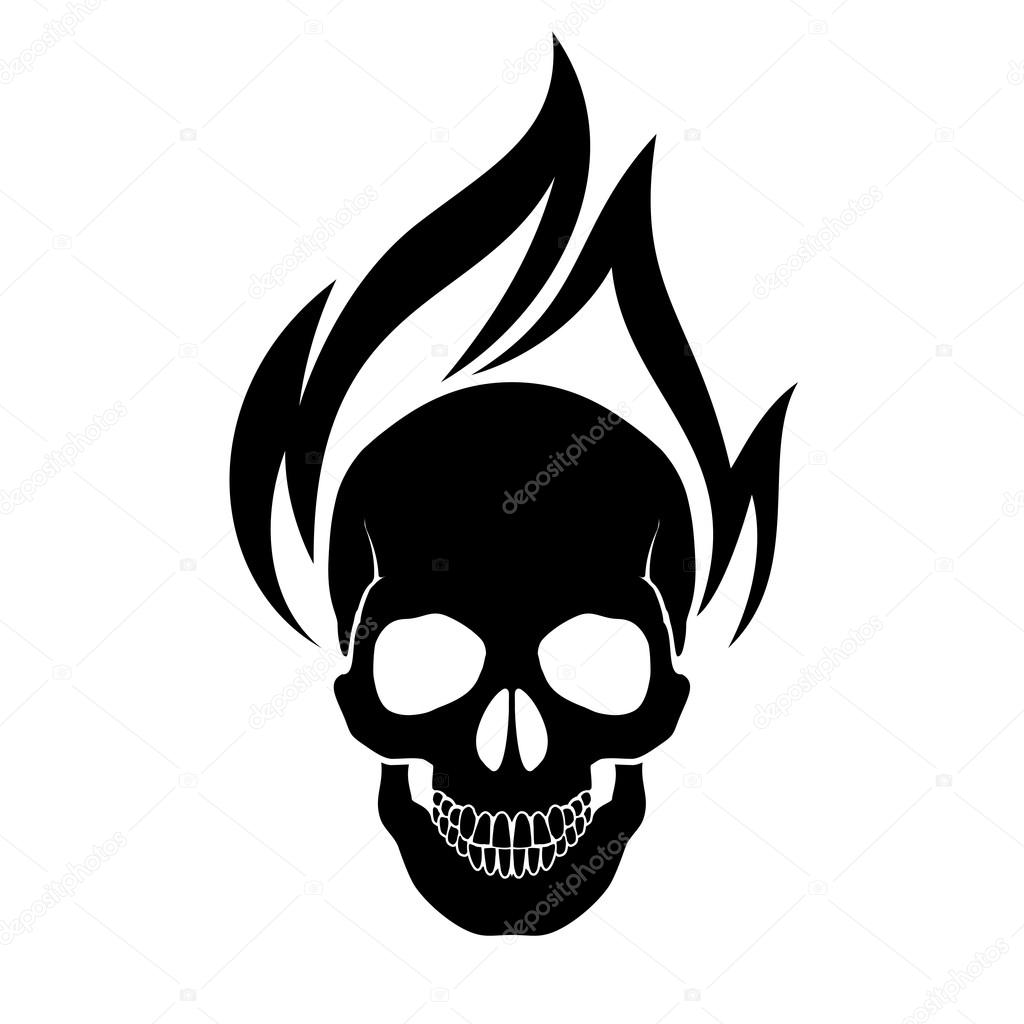 Skull on fire