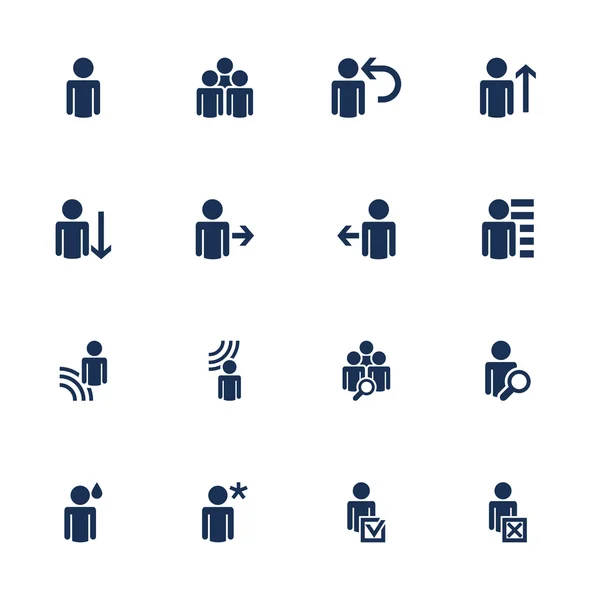 Set of icons with human figures in flat style — Stock Vector