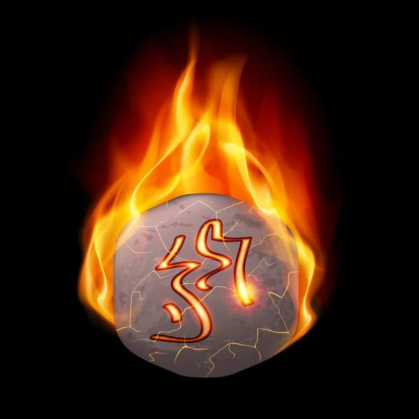Branden met magische rune stenen — Stockvector