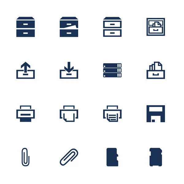 Set of icons for software interface in flat style — Stock Vector