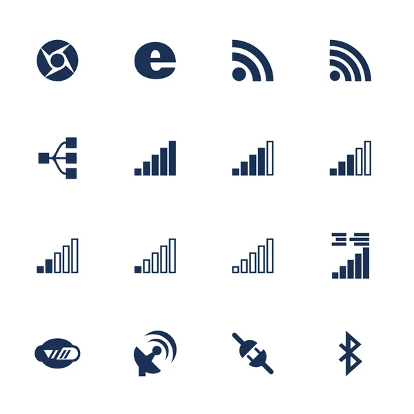 Jeu d'icônes plates pour différents types d'indicateurs de connexion — Image vectorielle