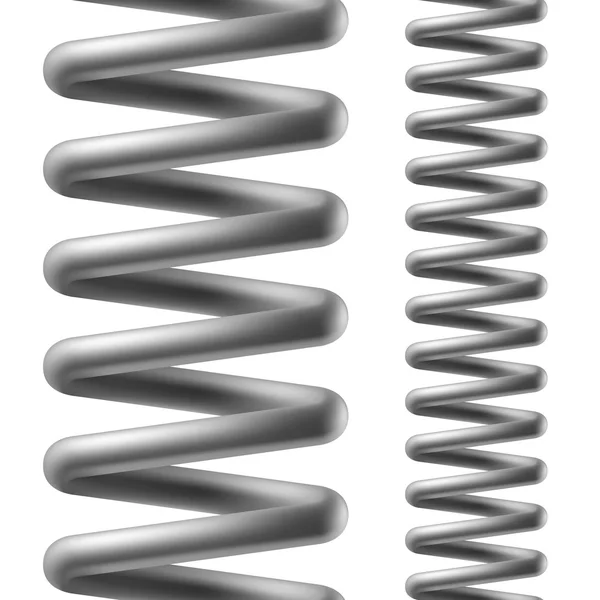 Metalen grijze voorjaar op de witte achtergrond — Stockvector