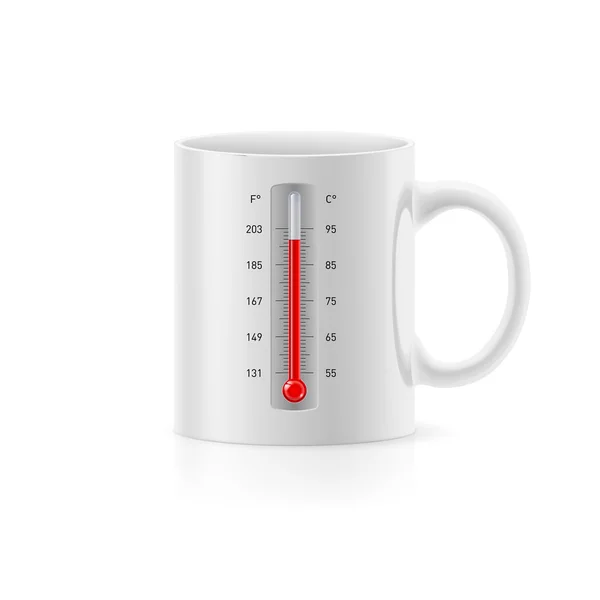 Tasse mit Thermometer — Stockvektor