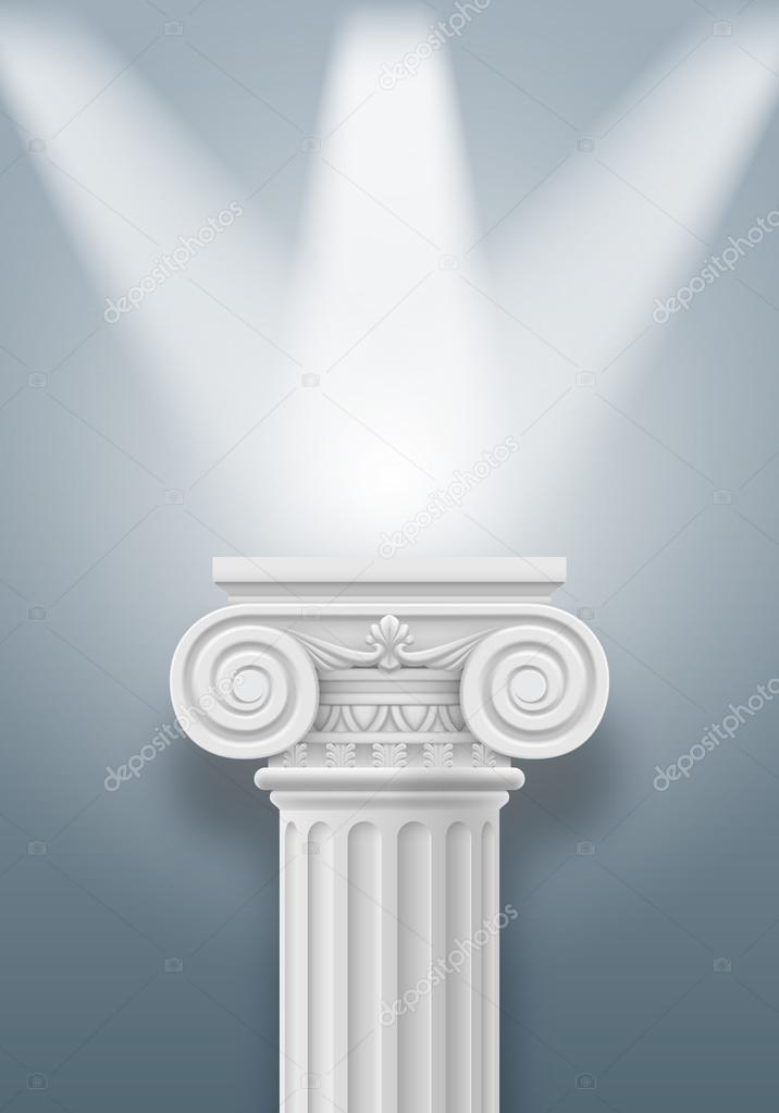 White column illumination projectors on gray background
