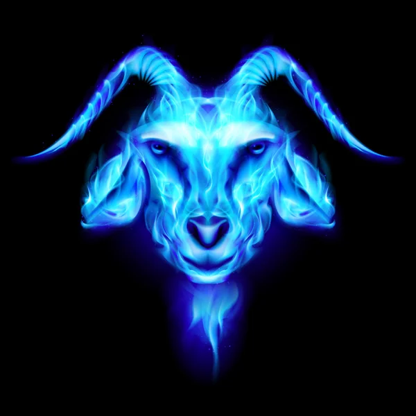 Symbool 2015 blauwe geit op een zwarte achtergrond — Stockvector