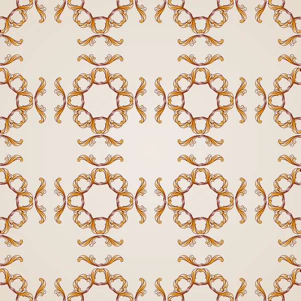 Motif floral abstrait sans couture en forme de maille de vignes dorées — Image vectorielle