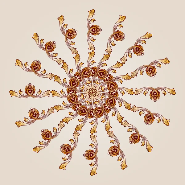 Elemento padrão floral abstrato na forma de flor com pétalas — Vetor de Stock