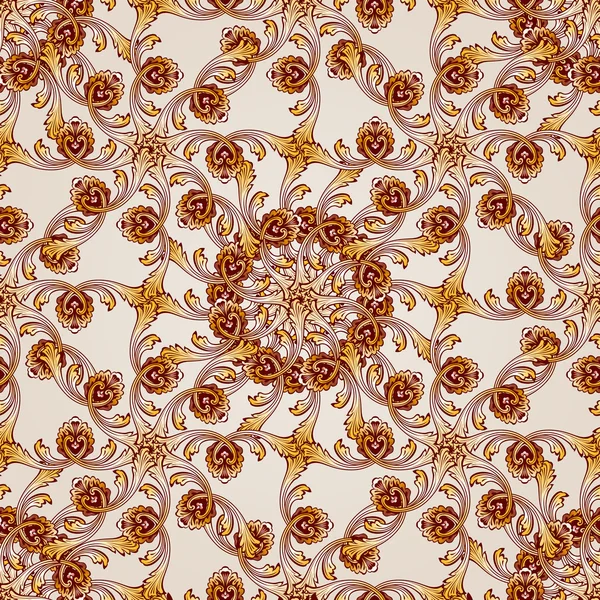 Бесшовный абстрактный цветочный узор в виде сетки из листьев, виноградных лоз и цветов — стоковый вектор