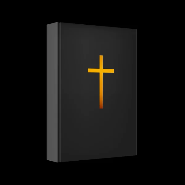 Livre biblique réaliste. Illustration sur noir pour le design — Image vectorielle