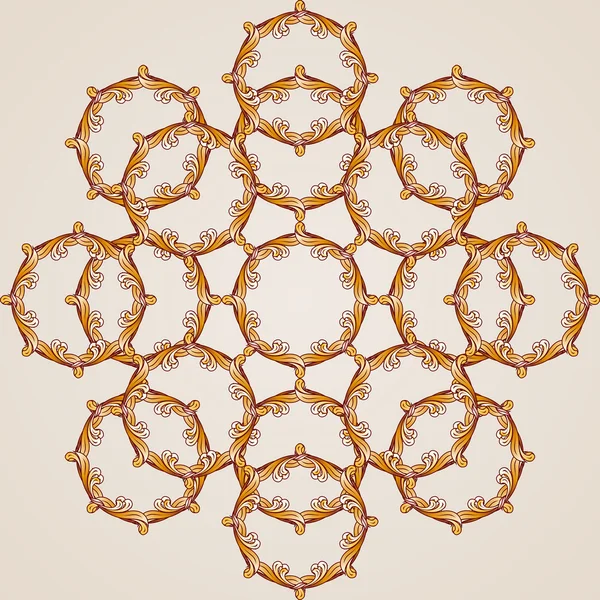 Elemento padrão floral abstrato na forma de flor de círculos — Vetor de Stock