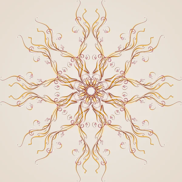 Elemento de patrón floral abstracto en forma de flor de vides — Vector de stock