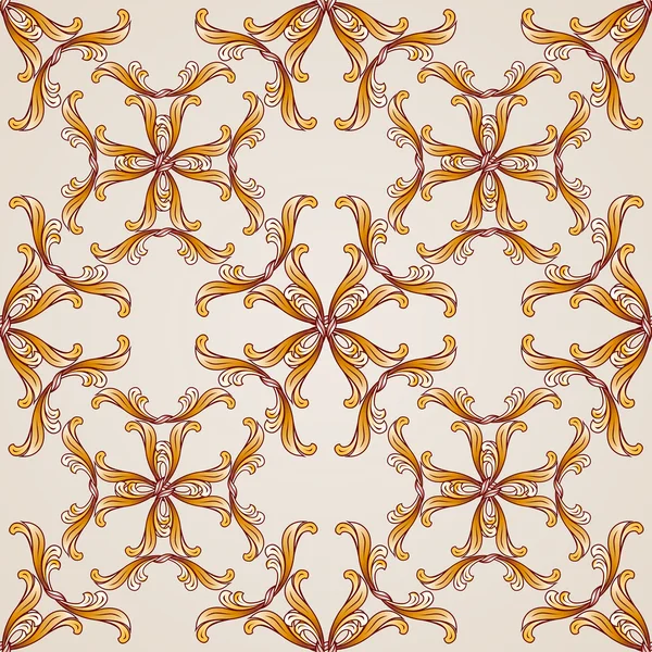 Бесшовный абстрактный цветочный узор в виде золотых лоз — стоковый вектор