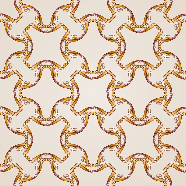 Patrón floral abstracto sin costuras en forma de vid dorada — Vector de stock