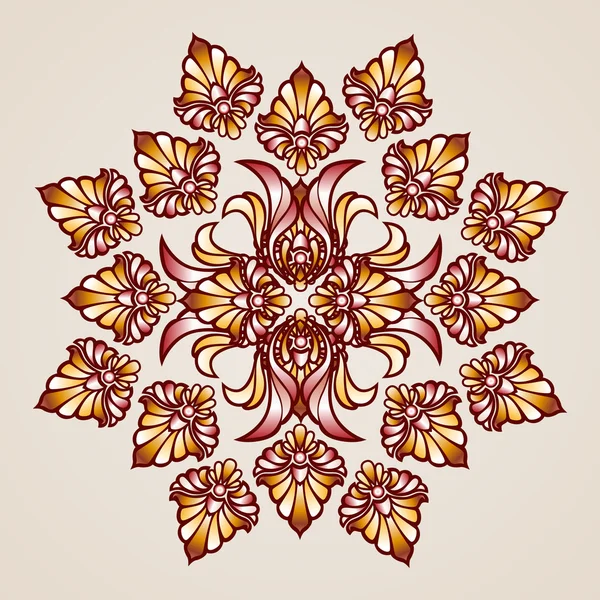 Élément floral abstrait en forme de fleur — Image vectorielle