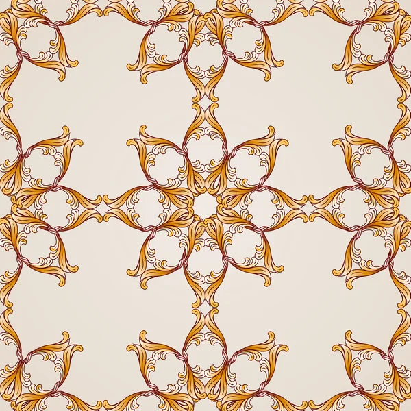 Patrón floral abstracto sin costuras en forma de marcos dorados — Vector de stock