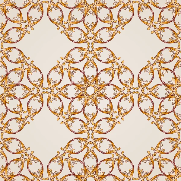 Motif floral abstrait sans couture doré en forme de vignes — Image vectorielle