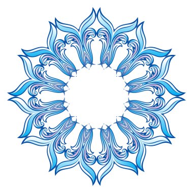 Beyaz arka plan üzerinde izole senin yeni yıl partisi için mavi kar tanesi tasarım