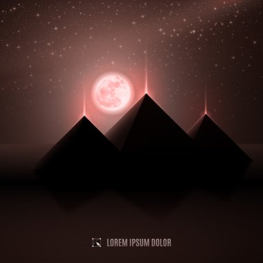 Kahverengi, bakır ve koyu bej gece çöl manzarası