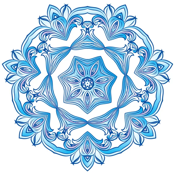 Flocon de neige bleu sur fond blanc décoration de Noël hiver — Image vectorielle