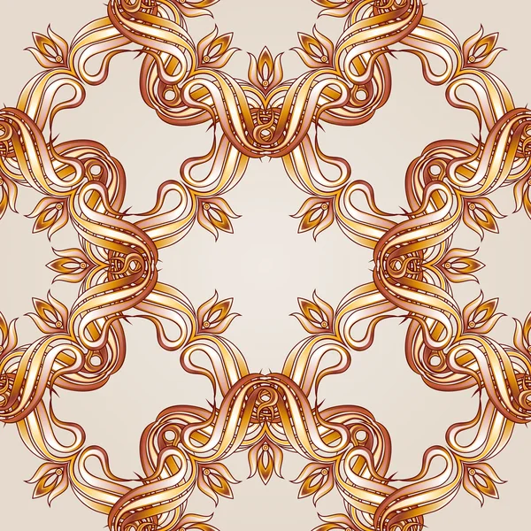 Brown and yellow seamless vector pattern for webpage, wallpaper or ceramic tiles — Stock Vector