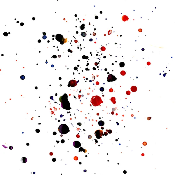 Fondo abstracto con salpicaduras de pintura acuarela de color azul oscuro y rojo — Vector de stock
