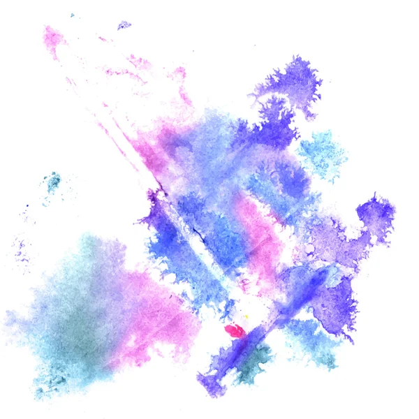 Aquarelle abstraite éclaboussures dans les tons bleu et rose — Image vectorielle