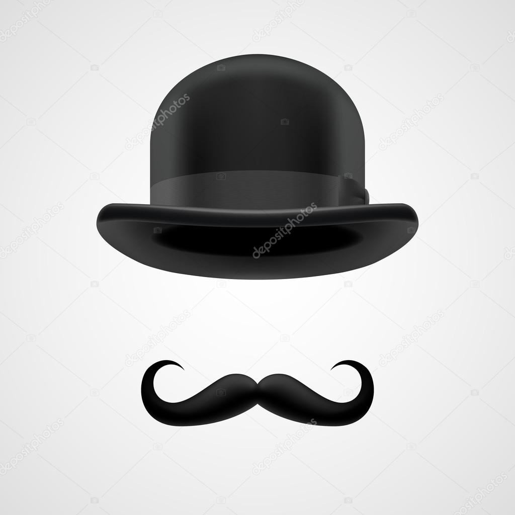 Rich gentleman with moustaches and bowler hat