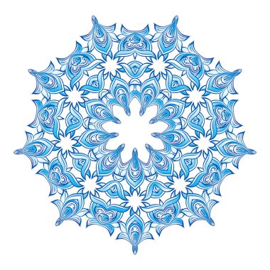 Beyaz zemin üzerinde mavi kar taneleri. Noel için kış tasarım