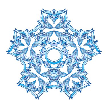 Beyaz arka plan-Noel tasarımı mavi kar tanesi