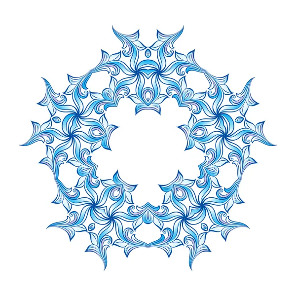 白い背景の青い雪の結晶。Xsmas の冬デザイン — ストックベクタ