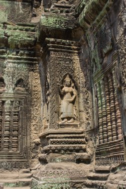 Angkor Wat Tapınağı'nda oyma Apsara dansçı taş