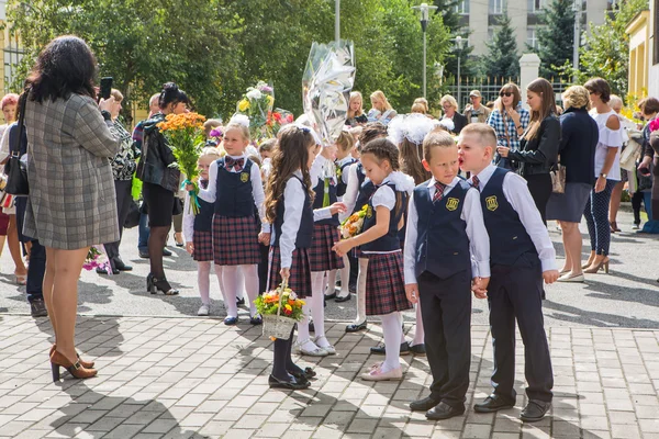 Září první-den znalostí v Rusku. — Stock fotografie