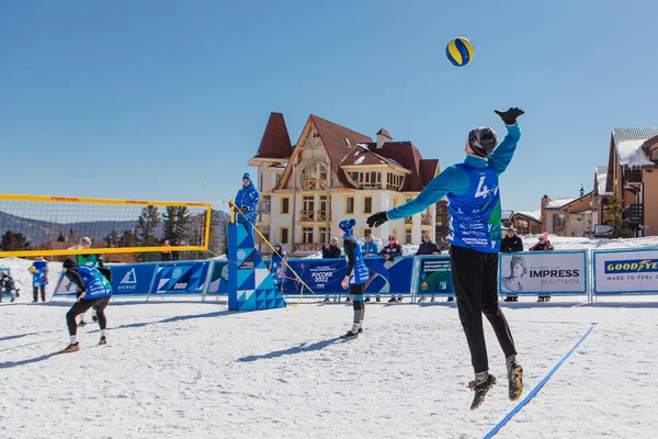 Sheregesh Russian Federation April 2021 Final Tournament Russian Snow Volleyball — Stock Photo, Image