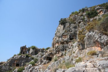 Myra'da antik kaya mezarları