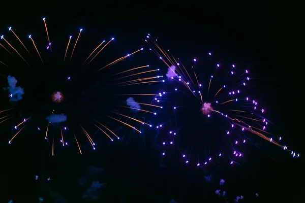 Beautiful colorful holiday fireworks. — Stock Photo, Image