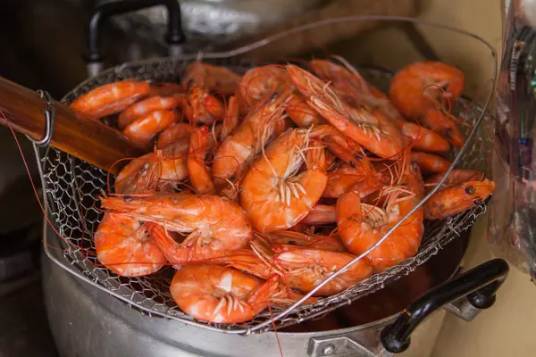 Boiled shrimps close up. — Stock Photo, Image